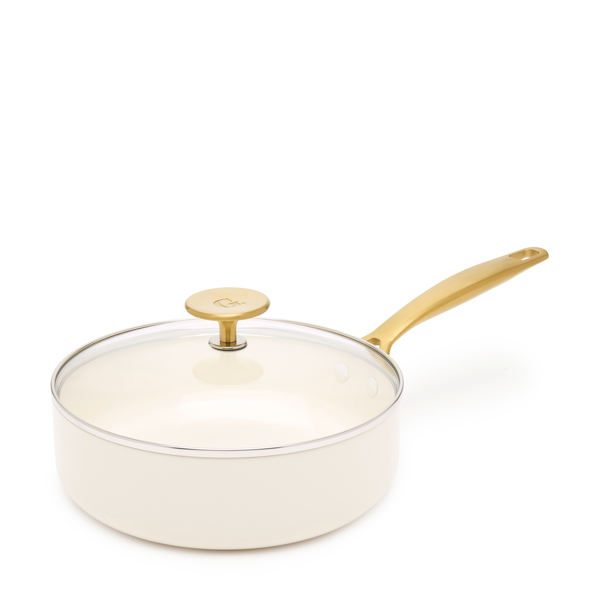 Saute pan on white background