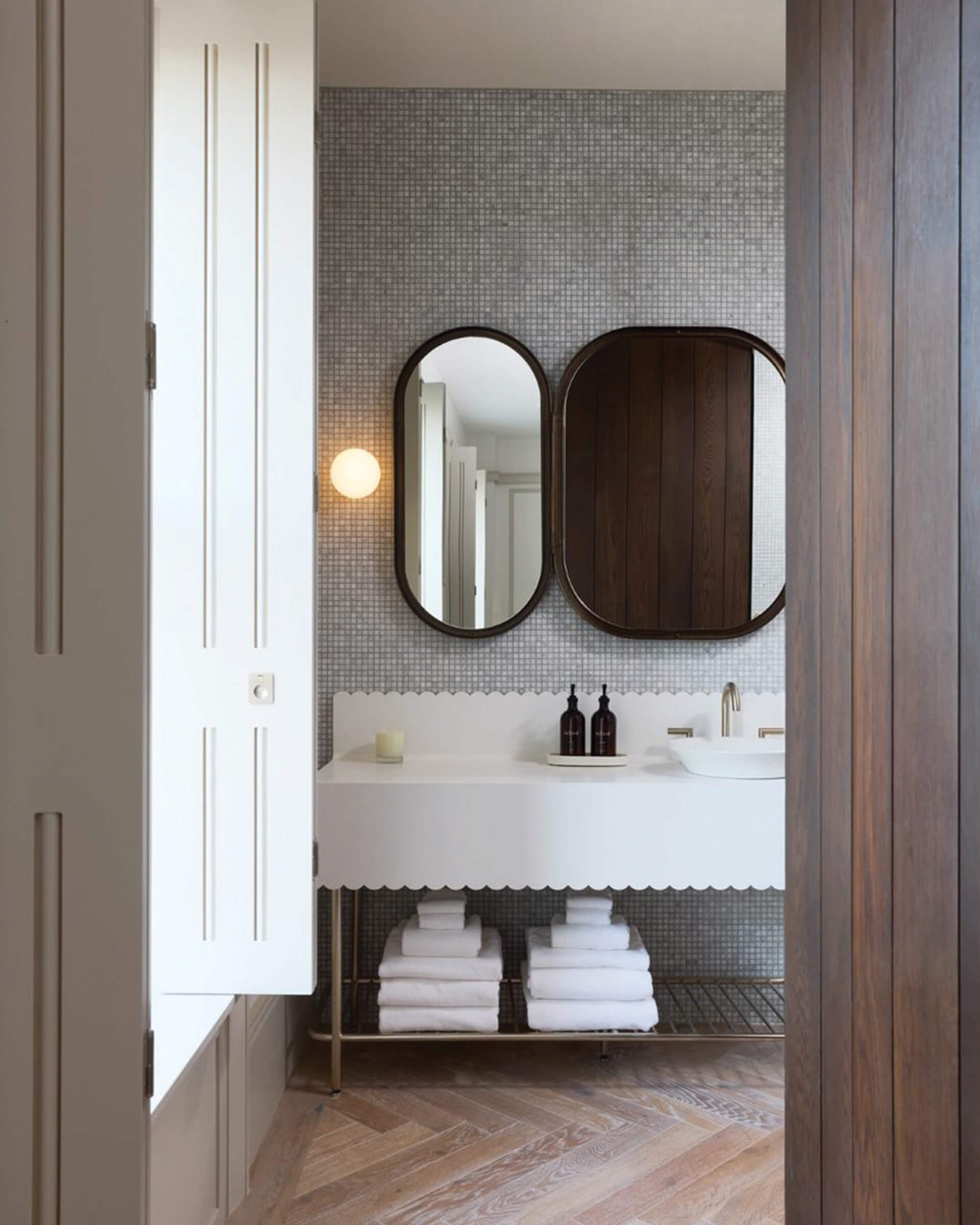 Mirror and bathroom vanity