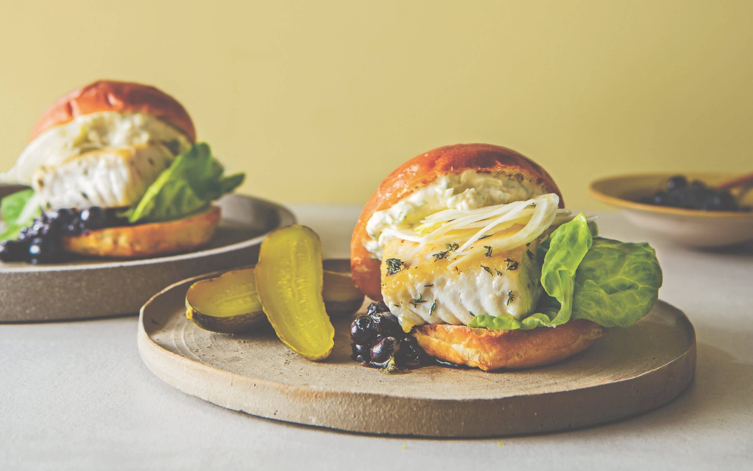 Recipe image of Canadian Chef Ned Bell's Halibut Burger