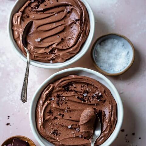 two bowls of chocolate mouse