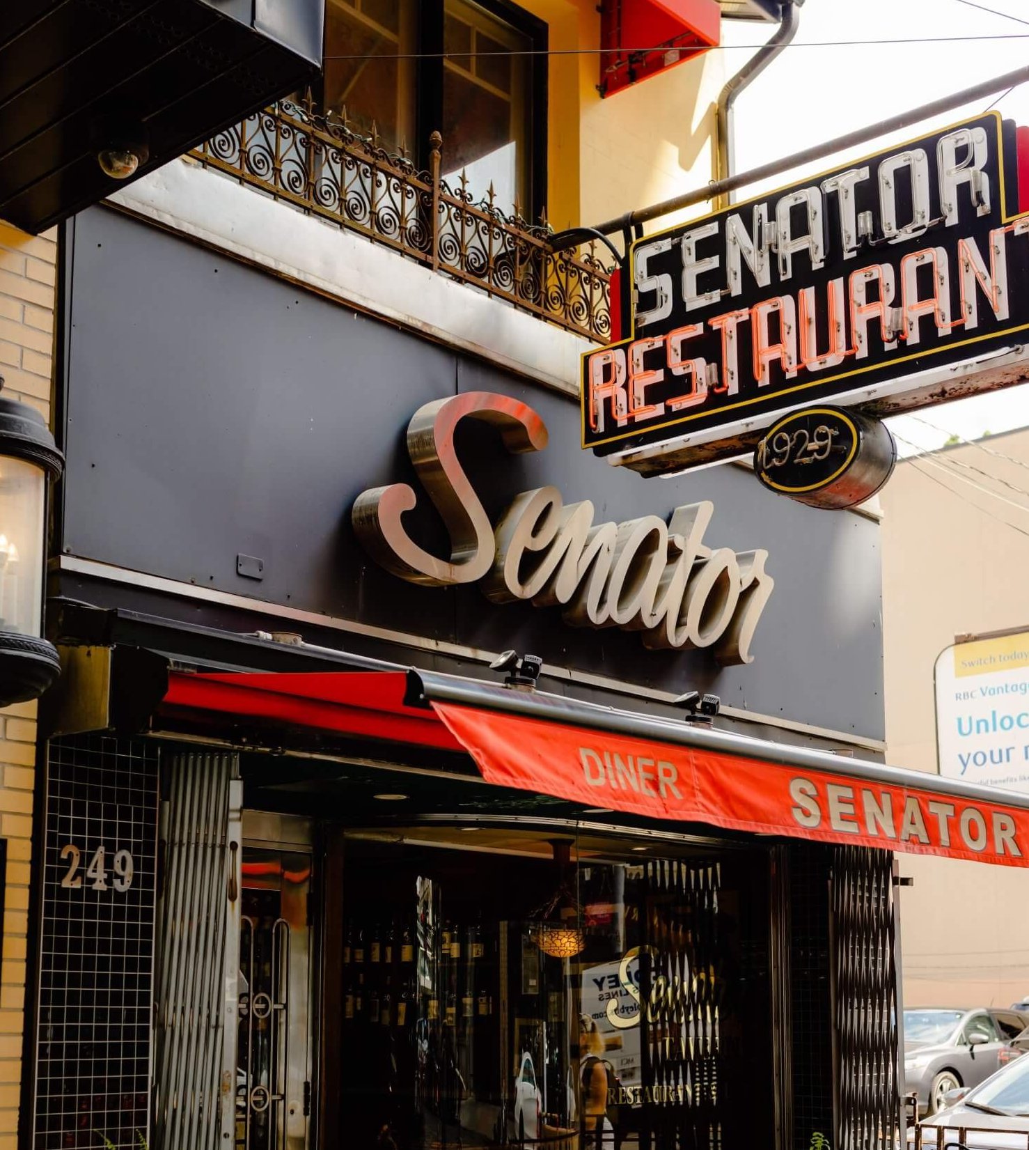 A retro storefront called The Senator