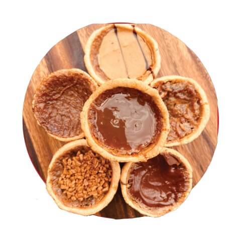 Butter tarts from Carla’s Cookie Box are award-winning and come in both classic and fun flavours, like Nutella, M&Ms and cinnamon bun