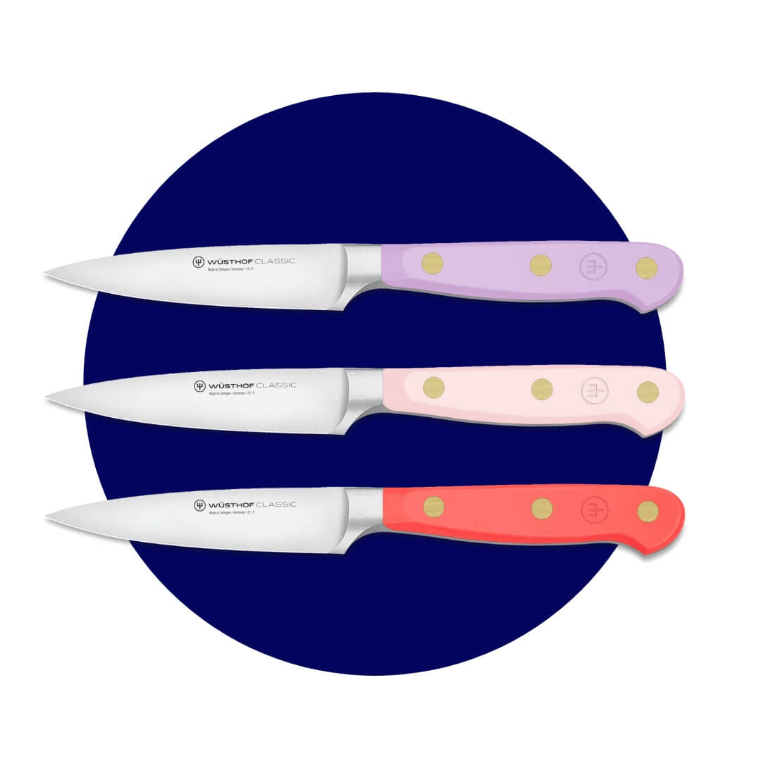 3 pink chef's knives