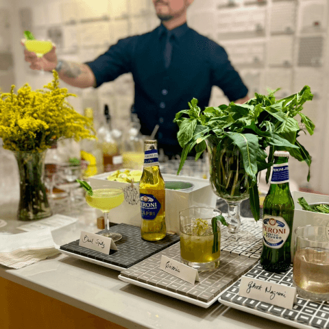 person holding cocktail