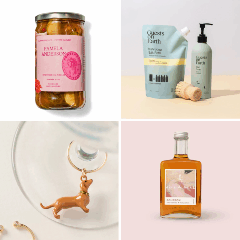 four different hostess gifts that are unique and perfect for gifting