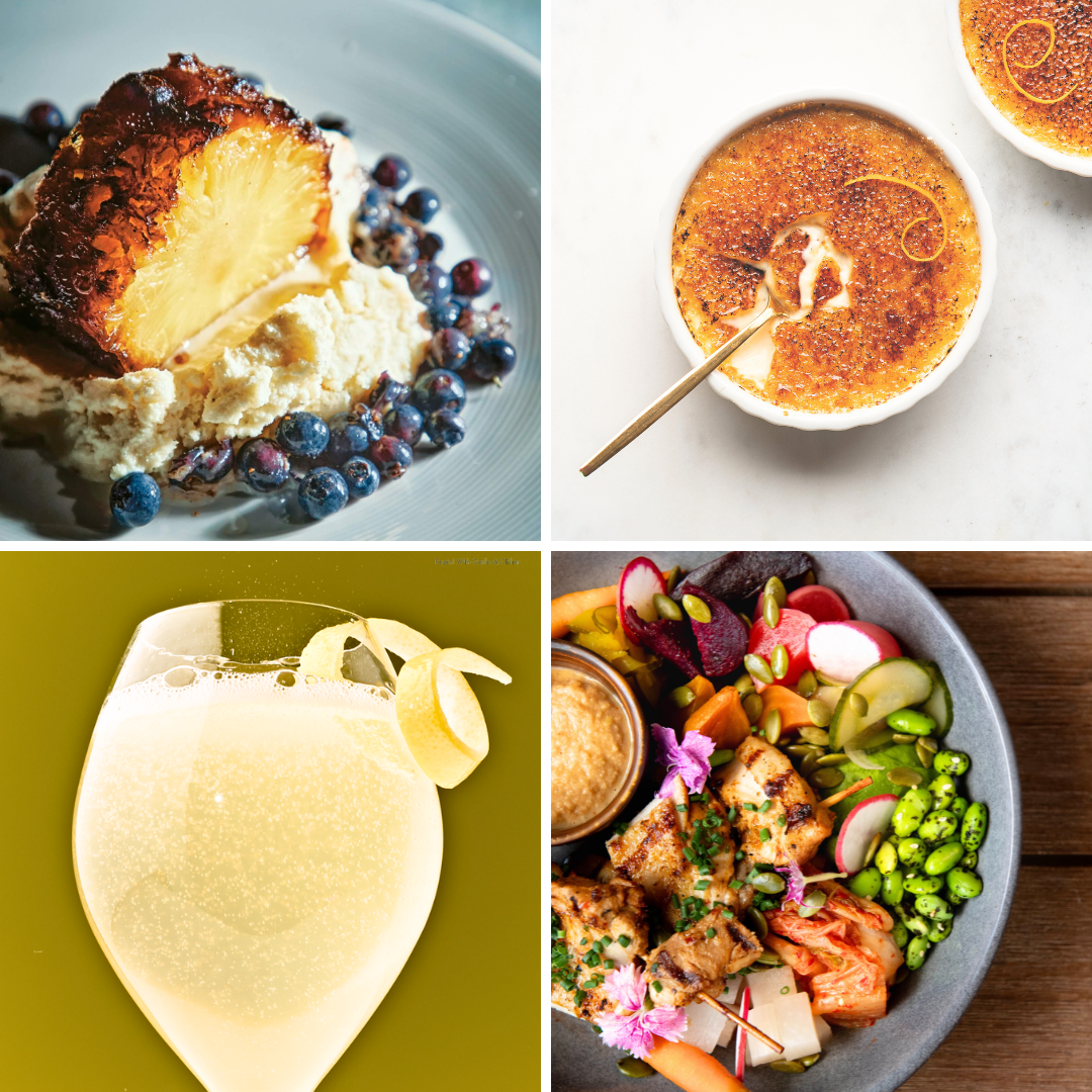 Grid of four recipes from ELLE Gourmet magazine
