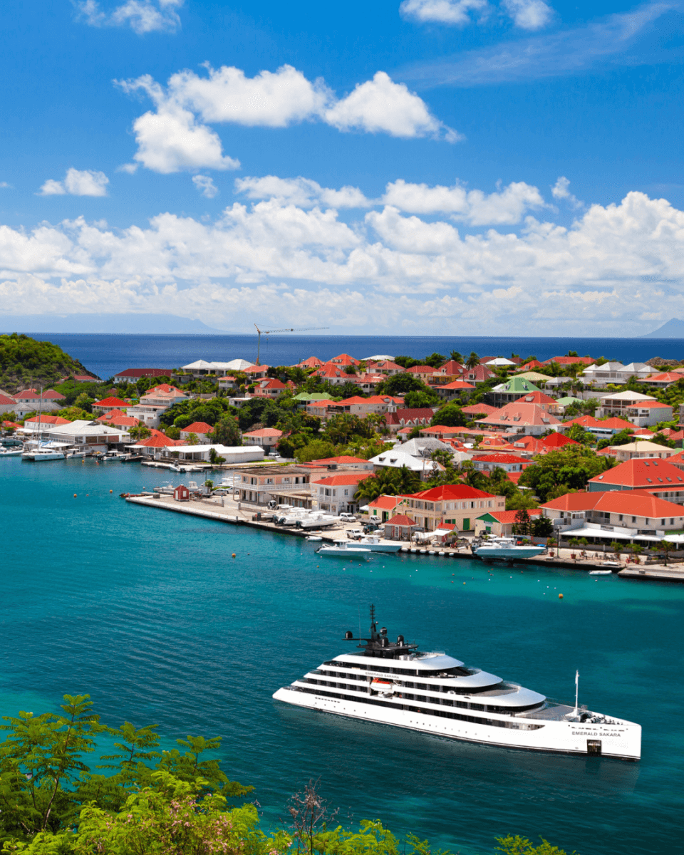 yacht in caribbean in a bay