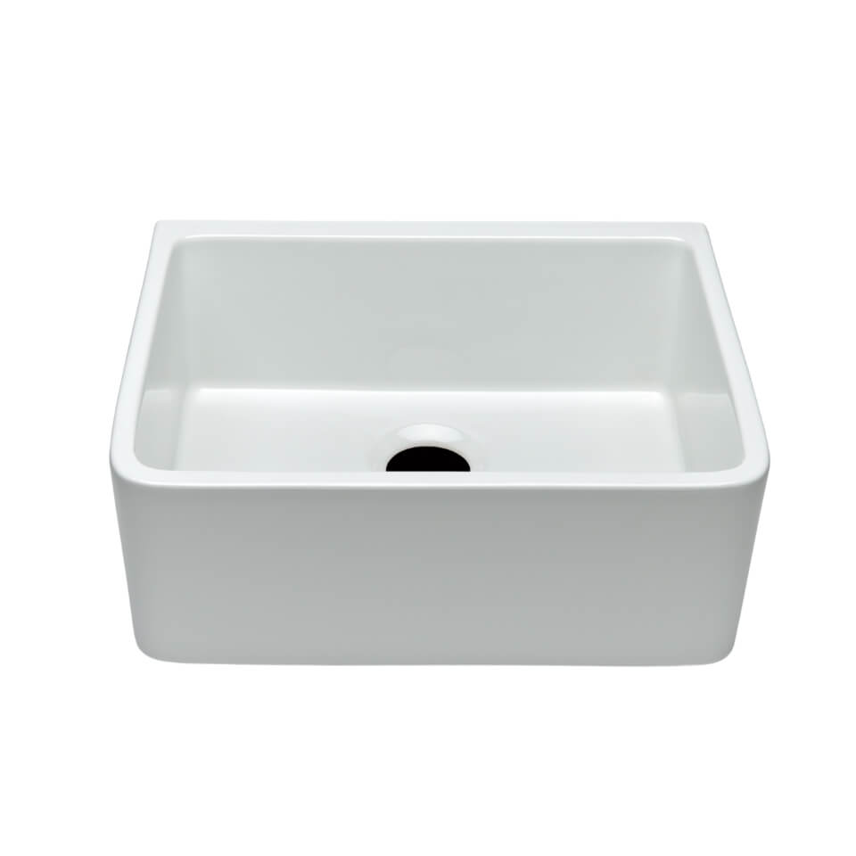 A white sink basin
