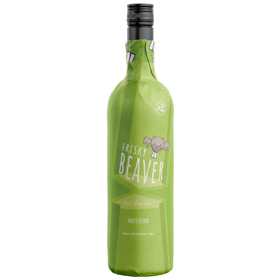 A bottle of wine with a green wrapper