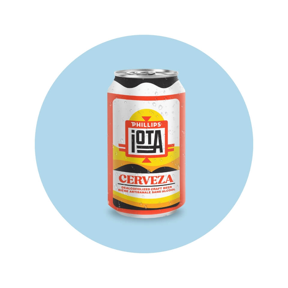 An orange and yellow can in a light blue circle