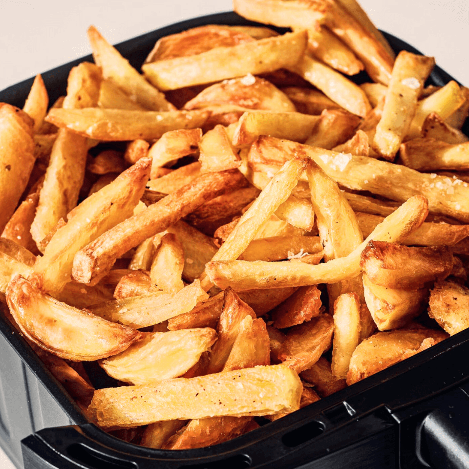 Air fryer basket with French Fries