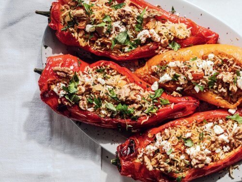 Cheesy stuffed bell peppers from air fryer