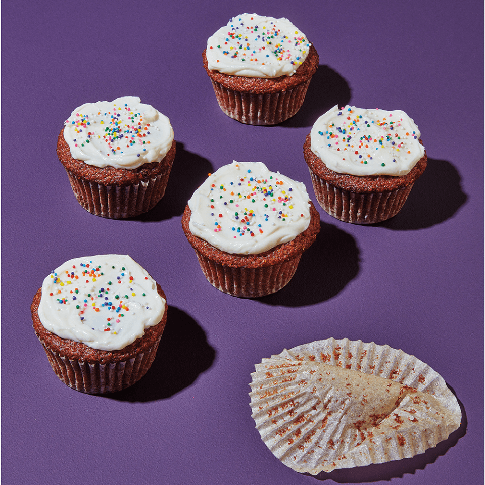 cupcakes on purple background