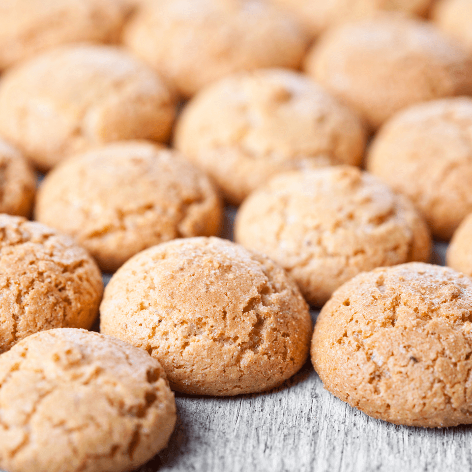 freshly-baked almond meringue cookies