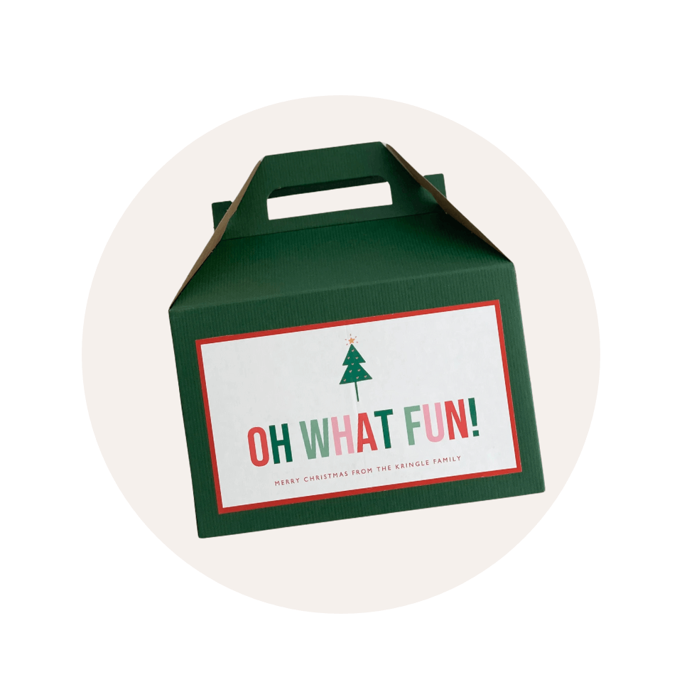 Green gable cardboard gift box