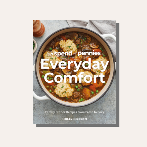 Spend with Pennies cookbook cover was written by Canadian food blogger Holly Nillson