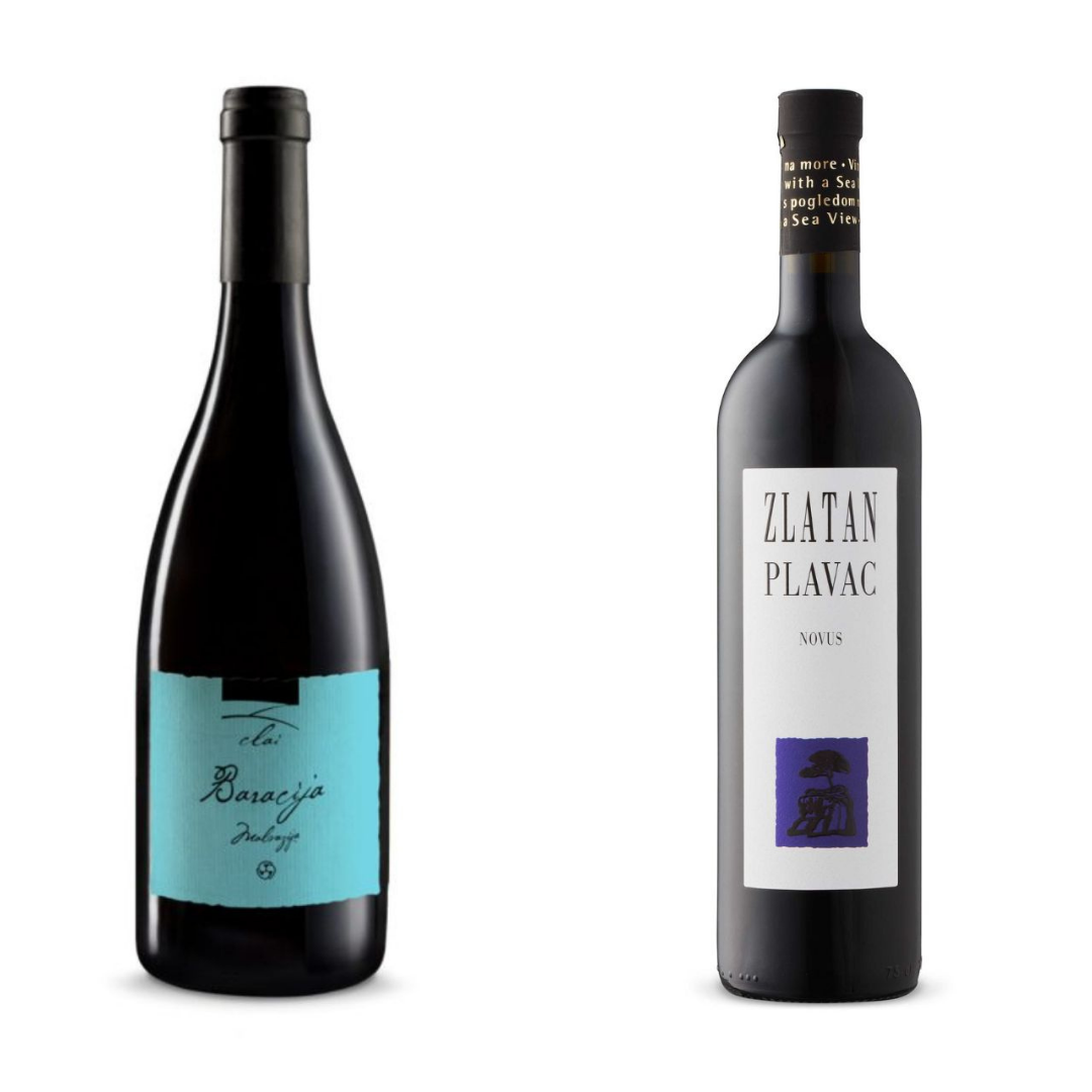 Two bottles of Croatian Wines Croatian Wines Clai Baracija and Zlatan Plavac