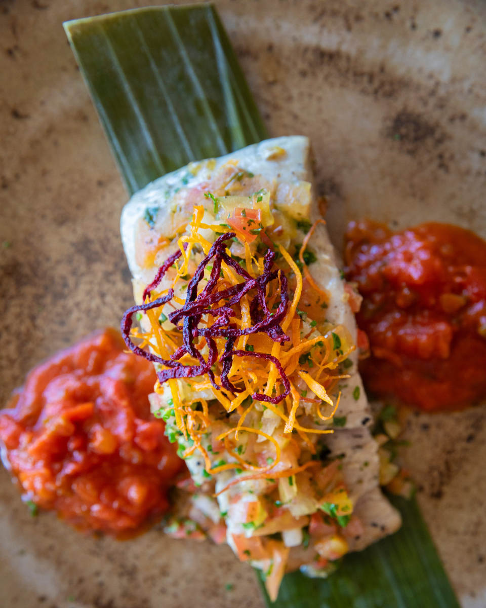 Iberostar resort's Sustainably-caught Snapper in Banana Leaf