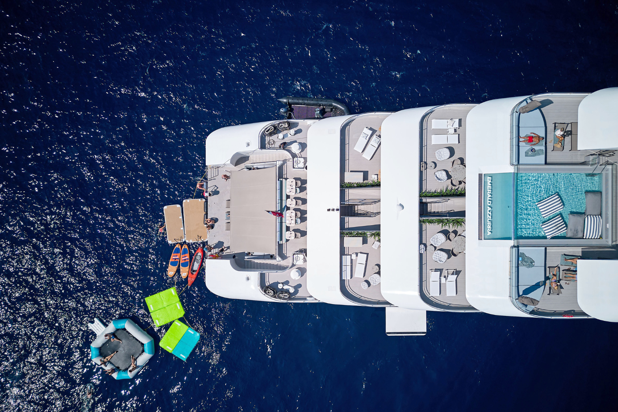 Aerial view of the Emerald Azzura yacht Marina Platform