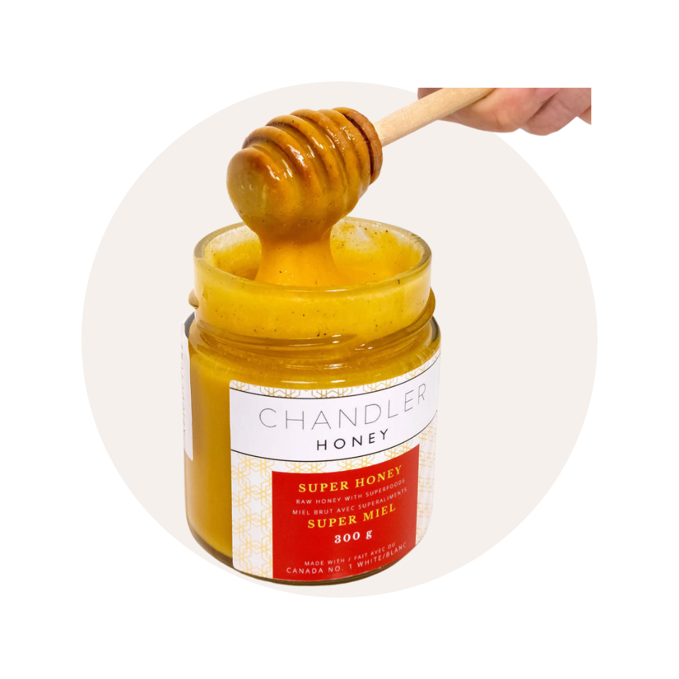 Bottle of chandler honey super honey 