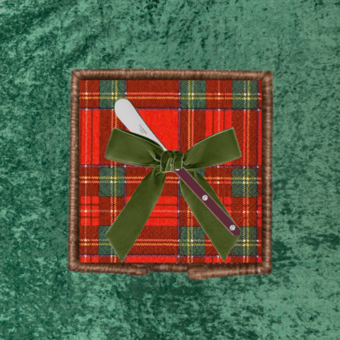 Festive napkins and knife spreader are a great hostess gift