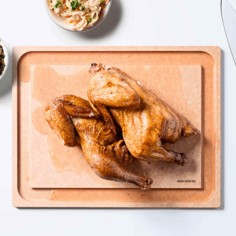 Epicurean bbq board made for carving chicken