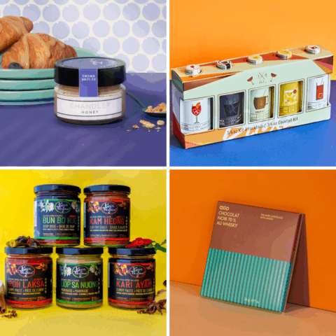 four different artisanal gifts from the one of a kind christmas show