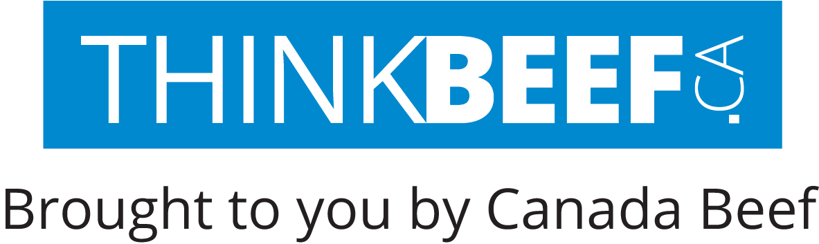 Blue ThinkBeef logo with Black Tagline