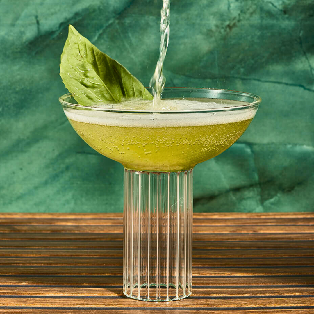 Pink Basil Refreshing Basil Spritz Pink Peppercorn Cocktail | ELLE Gourmet