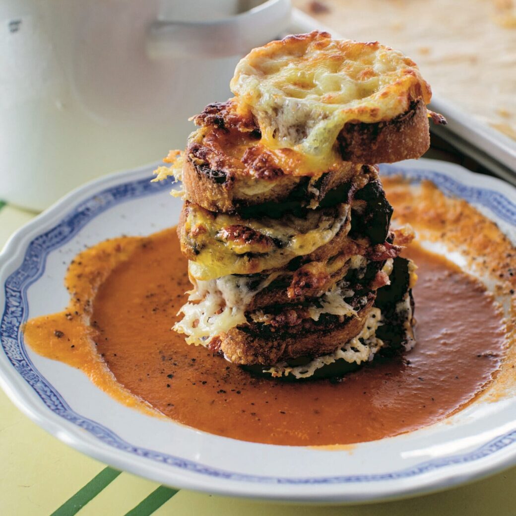 Roasted Tomato Soup with Grilled Cheese Crostini-image